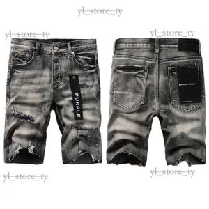 Diseñador para hombres Jeans cortos Hip Hop Casual Purple Jeans Short Knee Langht Jean Tamaño de ropa de jeans de mezclilla de alta calidad C49A