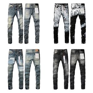 Designer Mens Purple Jeans Femmes Black Jeans Summer Hight Quality Embrodery Fit Motorcycle Papant
