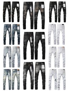 Designer Mens Purple Luxury Jeans pour hommes Pantalons de denim Fashion Fashion Womens Purple-Brand Trends Black Ripped Biker Slim Fit Motorcycle Papants de survêtement