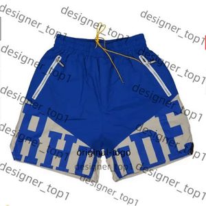 Designer Mens Rhude Shorts Summer Fashion Beach Pantalons Men de haute qualité Rhude Street Wear Blue Bleu Panne Pantal Pantal