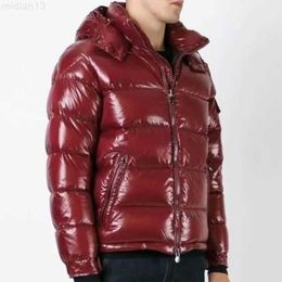 Diseñador para hombre brillante purffer chaquetas parkas abrigos negros con capucha calidad casual doudoune homme pluma outwear doble cremallera chaqueta acolchada insignia llena 12gtd