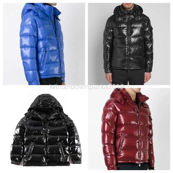 Diseñador para hombre brillante purffer chaquetas parkas abrigos negros con capucha calidad casual doudoune homme pluma outwear doble cremallera chaqueta acolchada con relleno Badgen1o1