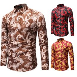 Designer Hommes Chemises 2019 Nouveau Sping Été Automne Chemises Décontractées Imprimé Chemise Hawaïenne Homme Court Mâle Impression Robe Costume Ensembles Plus La Taille