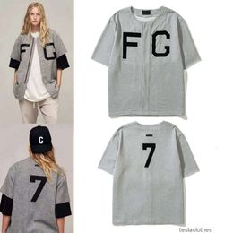 Designer Heren Shirts Mode Casual Kleding Fogs Ess Baseball Seizoen 7 Main Line 7th Baseball Patch Rijke High Street Fashion Shirts met korte mouwen Heren Dames