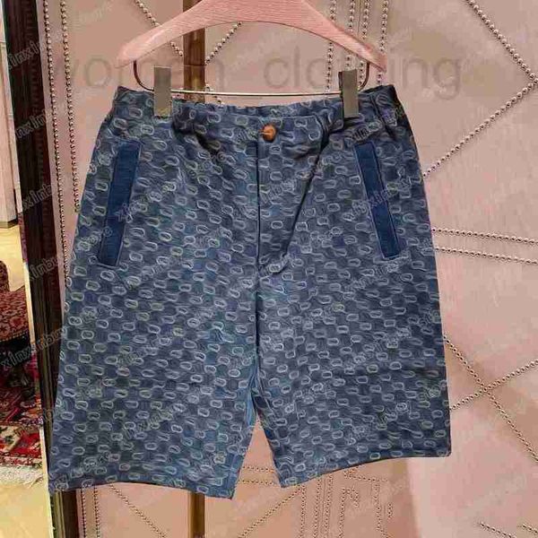 concepteur Hommes Shorts Denim Jacquard double lettre Printemps été Hommes Sangle Pantalon Pantalon Décontracté bleu xinxinbuy XS-L SDX8