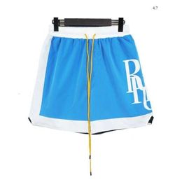 Diseñador pantanes pantanos cortos rhude summer moda pantalones de playa hombres calles de alta calidad ropa azul negro pantalones morados hombres cortos size s-xl 906