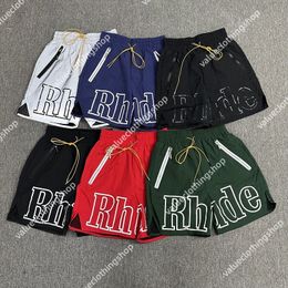 Designer heren shorts Rhude shorts zomermode strandshorts heren hoge kwaliteit streetwear paarse hiphopbroek heren korte maat S-XL