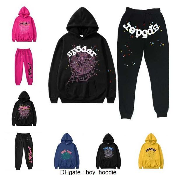 concepteur hommes sp5der sweats à capuche et pantalons survêtements jeune voyou araignée à capuche femmes sweats web imprimé 555555 graphique y2k survêtements S-XXL G64W