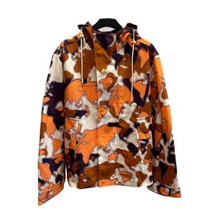 Designer Heren Lente Vreugdevuur Kaart Dikke Katoenen Canvas Blouson Mappamundi Handtekening Katoenen Blouson Met Capuchon Man Trenchcoat 1AF876