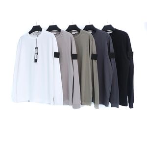 Sweats à capuche pour hommes Sweatshirts Designers Stones Island Classic Badge Manches longues Chemise inférieure Hommes et femmes Couples Lâche Simple Coton Polyvalent Top