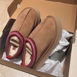 Designer heren Suede Australië Tasman laarsjes Wollen laarzen bagage wgg huis plat Shearling Schoen mode buitenshuis Tazz Schapenvacht sneeuwlaars luxe Dames Bont loafer