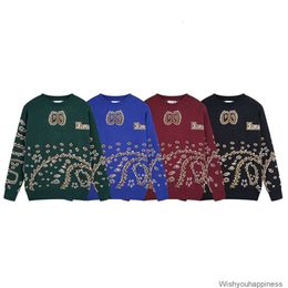 Designer Mens Pulls Casual Sweat à capuche Rhude Cajou Fleur Jacquard Col Rond Pull Pull High Street Lâche Hommes Femmes Casual Tricots Tendance