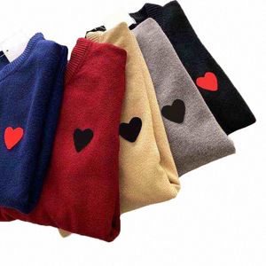 Designer Hommes CDG Pulls Femmes Tricoté Jouer Commes Sweat Classique Amour Pull En Forme De Coeur Couple Des Badge Garcons Hoodies Top Tees Hommes Pull