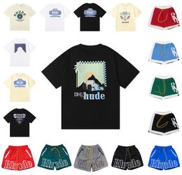 Designer heren zwemmen rhude shorts strandbroek ss rhude heren t -shirt shorts hoge kwaliteit tess designer casual mode korte mouw Europe amerika mannen dames rou