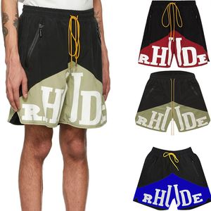 Designer heren zwemmen rhude shorts strandbroek mannen ontwerper rhude korte zomerzwem causale lengte hiphop hip high street sport broek strandbroek Amerikaanse maat