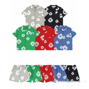 Designer Mens T Polo Shirt Denim Style Brangdy Graffiti Print Shirts Kapok Imprimé Summer Casual Wear Taille M-xxl