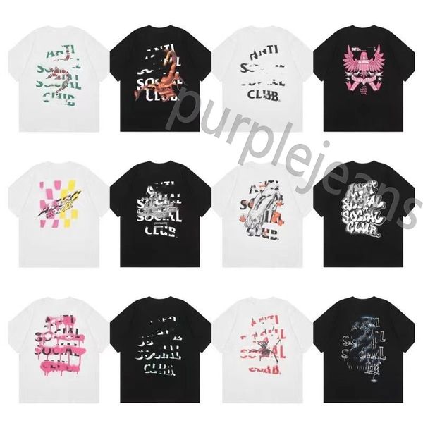 2024 Diseñador Camiseta para hombre Moda Anti Social T Shirts Social Club Top Patrón clásico Impresión Decoración High Street Cuello redondo Camiseta de manga corta