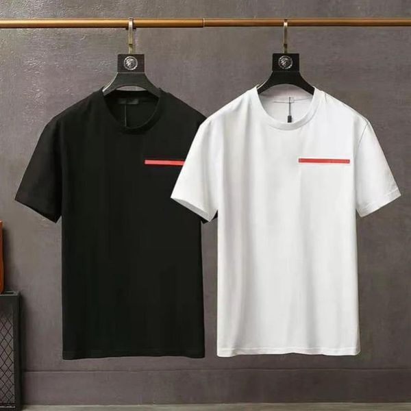 Diseñador Camiseta para hombre Estampado de moda Polos para hombre Bolsillos de cuero clásicos Camisetas de manga corta informal Camiseta de algodón para hombre Whit1965