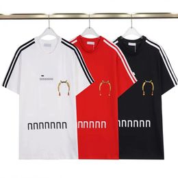 designer hommes t-shirt été hommes t-shirts pur coton col rond lettre colorée impression blanc hommes tee mode sport décontracté lâche femmes t-shirts haut noir