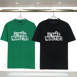 Designer Mens T-shirt T-shirt Summer Luxury Paris Letter Géométrie Couleur imprimé Back Green Tshirts Vêtements simples