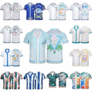 Designer heren t shirts casa blanca t shirts voor mannen print strand losse korte mouwen shirt heren casual ademende dunne shirts zijden x5SL#