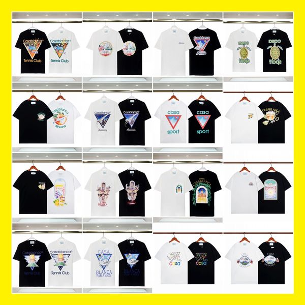 Designer Mens T-shirts Casablanca colored lapin imprimé graphique tee masculin femme vêtements unisexe t-shirt 100% coton tshirts oversize décontractés s-3xl