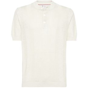 Designer Mens T-shirts décontracté Tee Summer Brunello Men Tshirt Linon côtelé et coton-mélange Cuccinelli
