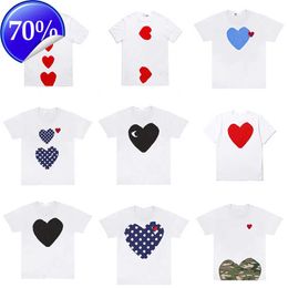 Designer Mens Camisetas Crianças Algodão Branco Coração Vermelho Camisetas de Manga Curta Meninos Meninas Soltas Casual Camiseta Top Tamanho