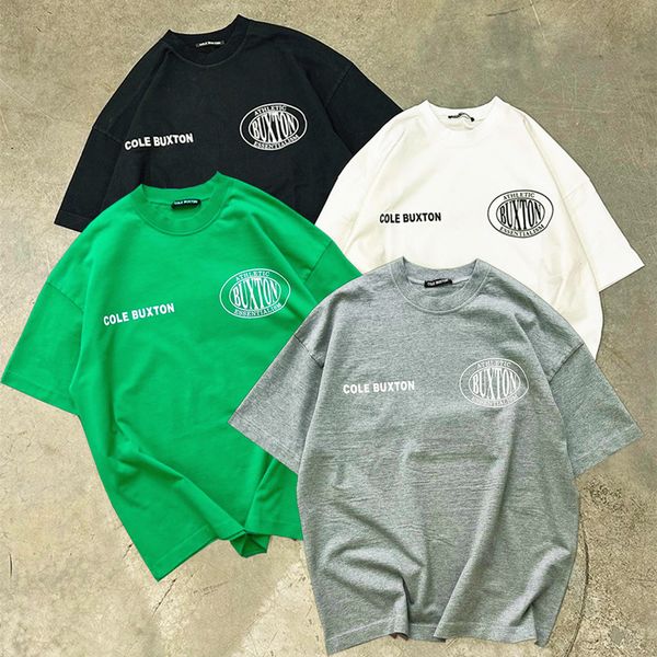 Diseñador Camisetas para hombres Cole Buxton Summer Spring Green Green Black Tamisón Blanco Black Mujeres Mujeres de alta calidad Camiseta de eslogan clásica con etiqueta