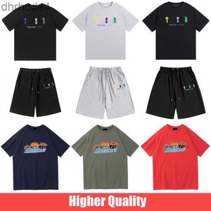 Diseñador Camisetas para hombre Parejas Imprimir Carta Trapstar Camisa Blanco y negro Gris Arco iris Color Verano Deportes Moda Algodón Top Manga corta Cuello redondo Camisetas 9C0Q