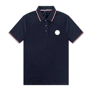 Designer mens t-shirts Broderie Badge Été Hommes Stripe Polo Business Casual Coton Chemise À Manches Courtes T-shirt Taille M / L / XL / XXL / XXXL 1WT4