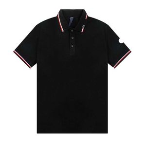 Designer mens t-shirts Broderie Badge Été Hommes Stripe Polo Business Casual Coton Chemise À Manches Courtes T-shirt Taille M / L / XL / XXL / XXXL 1AZ0