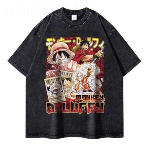 Designer Mens T-shirts singe D Luffy T-shirt Streetwear Vintage Anime lavé One Piece Tshirts Summer HARAJUKU COUPE COURT