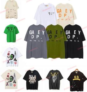 Designer Mens T-shirts Summer Galleries Depts Shirt Vintage Wash Do Old Angel Gallerise Skeleton car Graffiti print casual loose manches courtes T-shirt Galleries Tees