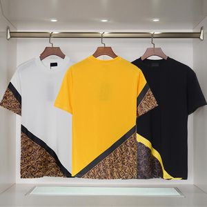 Designer Heren t-shirts zomer T-shirt luxe klassieke brief t-shirts geometrie kleding patchwork Casual katoenen kleding zwart wit geel dames tee top