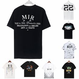 Amirs Designer Heren T-shirts A Womens miri Bedrukt Mode Man T-shirt Casual Tees Amiry Korte Mouwen Polo Luxe Hip Hop Streetwear T-shirts Maat S-XL