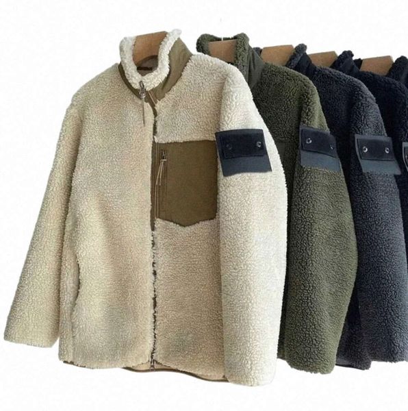 Diseñador para hombre Topstoney Chaquetas Hombre Chaqueta Abrigos Invierno Grueso Manga larga Cremallera Sudadera con capucha Cordero Estilo Outwear con Charretera Ropa 1006ess