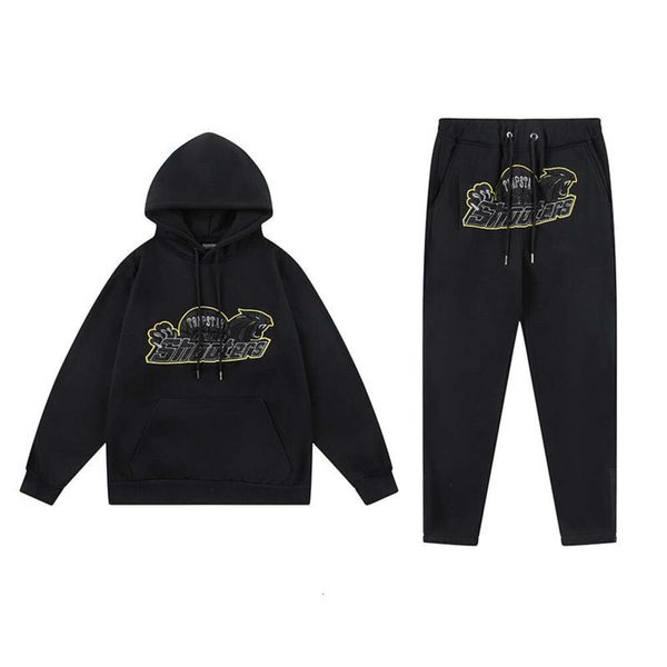 Designer Mens Survêtements Mode Sweats à capuche Trapstar Fil d'or Tête de tigre Serviette brodée Pull à capuche High Street Fashion BR Pantalon en peluche lâche Ensemble décontracté