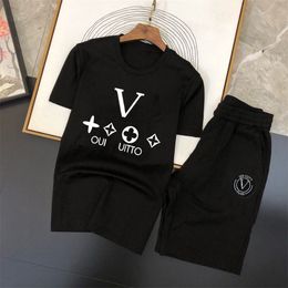 Designer Mens Tracksuits Sets Jogger Sweatshirts Sport Jogging Suits Man Tracksuits Two -Pally Set T Shirt Summer Gedrukte korte mouw shorts #710