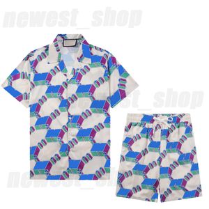 Designer Mens Tracksuits Clets Shirts Shorts T-shirt Ablème Summer Beach Breeches Set Geométrie de luxe Tie à cravate sportive Dye Vêtements