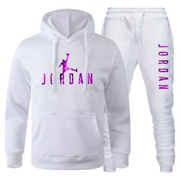 Designer Heren trainingspakken trui broek set Basketbal streetwear sweatshirts sportpak letter DAN kleding dikke Hoodies herenbroek