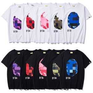 Designer heren t-shirt t-shirts haai nep rits Met patroonprint Aap t-shirt grafische tees kleurrijke dames t-shirt tie-dye shirt Shorts Mouw Kleding