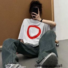 Designer Mens TShirts Version correcte de la famille B 24ss avant et arrière fissuré matériau respectueux de l'environnement imprimé t-shirt à manches courtes Instagram pour moi