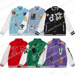 Designer Mens Varsity Veste Lou Baseball Manteau Mode Femmes Letterman Vestes Broder Lettre Veste Simple Boutonnage Tops Couples Vêtements Pour Hommes