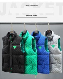 Designer Heren Vest Winter Nieuwe Business Casual Pocket Warm Vest Heren Herfst Kleding Mouwloos Jasje Groen Vest M-3XL