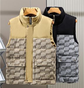 Designer Mens Vest Zipper Puffer Gilet Bodywarmer Down Coton Mens Gilet Sans Manches Hiver Jeans Veste Manteau