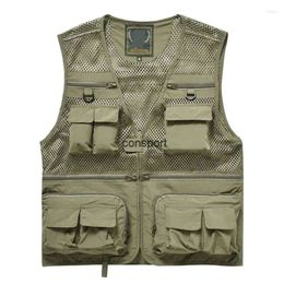 Designer Heren Vesten Vest Tactische Zwemvliezen Uitrusting Jas Zomer Pographer Vest Tool Veel Zak Mesh Werk Mouwloze Jas Malevest Voor Mannen