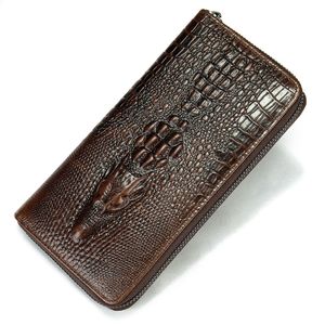 Designer Mens Wallet Clutch Bag -kaarthouders munt portemonnee ontwerper tas pouch lange kleine rfid toplaag cowhide vintage crocodile rits multi -compartiment