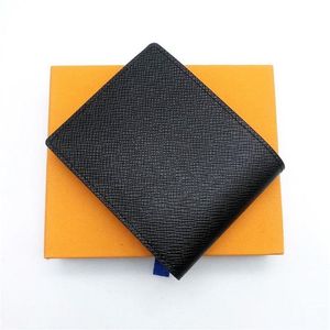 Portefeuilles pour hommes concepteurs courts portefeuilles longs portefeuilles en cuir en cuir réel de qualité supérieure plaid de fleurs portefeuille avec sac à poussière de boîte 6 CO324V