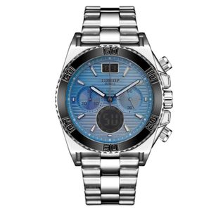 Designer Mens Watch 43mm Cadran Bleu Quartz Montre-Bracelet Bande En Métal Chronographe Mouvement Montres Montre De Luxe Multifonctionnel Homme Montres-bracelets